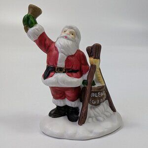 Vintage Ceramic Bell Ringer Santa Figure Donation Kettle "Please Give"